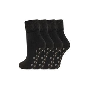 Soxy Womens/Ladies Animals Fleece Lined Socks (Pack of 4) / Black